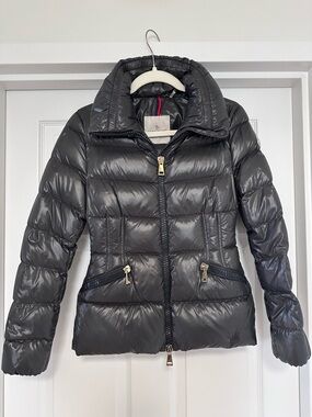 Moncler Shiny Black Quilted Puffer Jacket